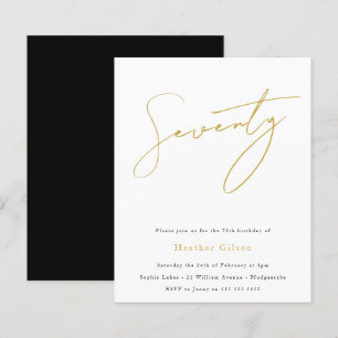 Papier Script Black & Gold Budget 70e anniversaire Invita