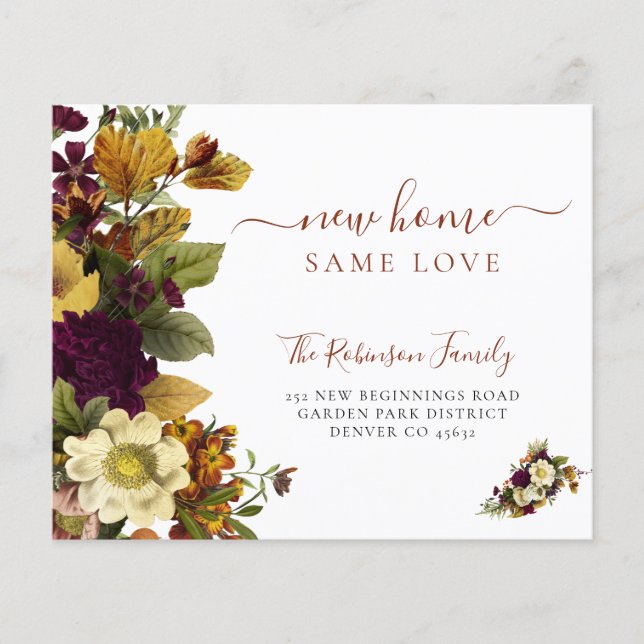 Papier Script botanique d'automne budgétaire déplacement  (Devant)