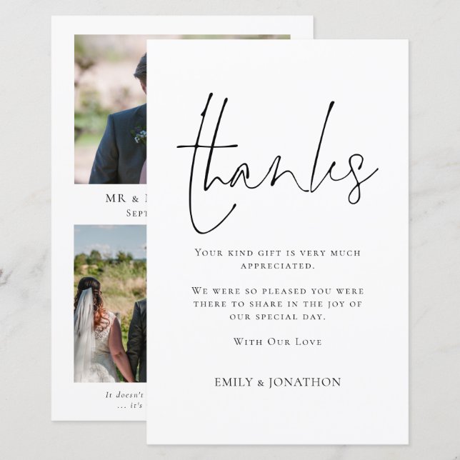 Papier Script BUDGET Mariage 3 Collage Photo Citation Mer (Devant / Derrière)