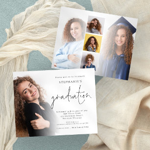 Papier Script budgétaire 6 Photo Graduation Party Invitat