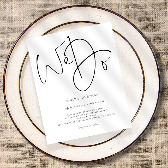 Papier Script budgétaire Nous faisons simple Faire-part d (Créateur téléchargé)