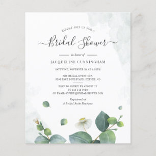 Papier Script de Fête des mariées Eucalyptus Budget Succu