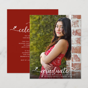 Papier Script de Graduation de photo budget rouge Invitat