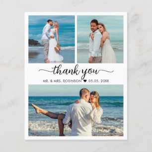 Papier Script de Merci Mariage de Collage de photos Budge