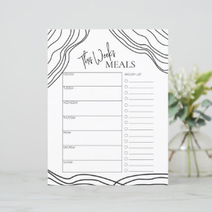 Papier Script minimal Texte hebdomadaire Planificateur de