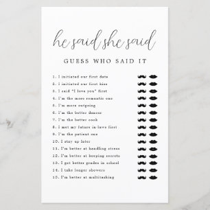 Papier Script Minimaliste Moderne Il A Dit Qu'Elle A Dit