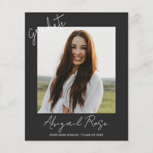 Papier Script moderne 2023 Photo Grad Party Faire-part