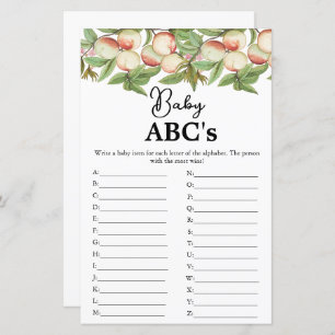Papier Script moderne Baby Abc jeu de baby shower