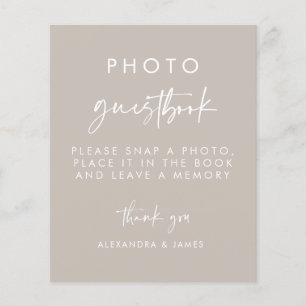 Papier Script moderne Mariage photo Signet du livre d'or
