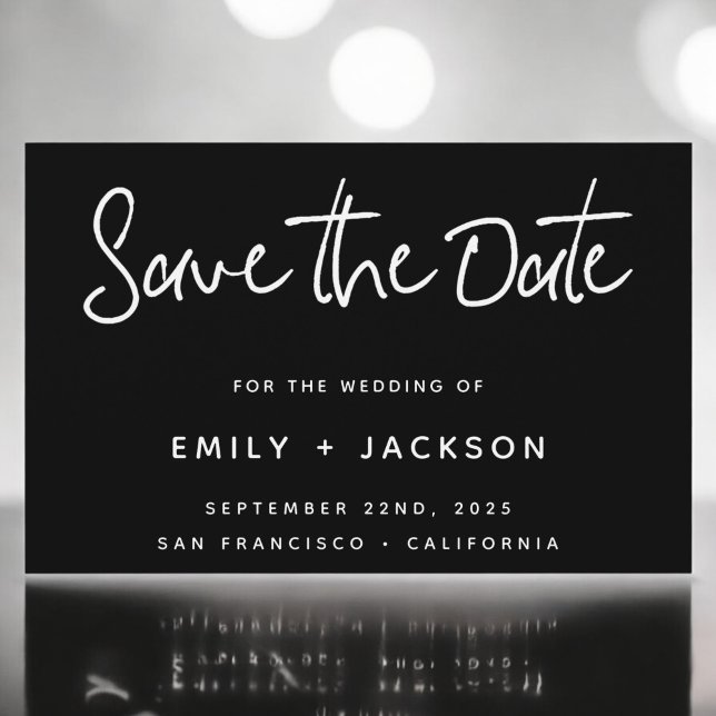 Papier Script noir budget simple élégant Enregistrer la d (Créateur téléchargé)