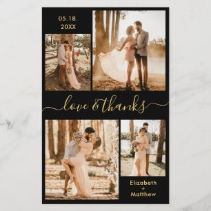 Papier Script photo budget noir Mariage or Merci