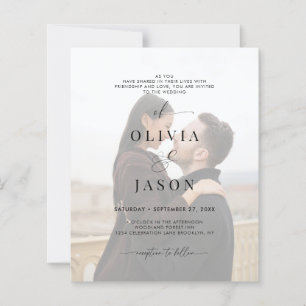 Papier Script romantique BUDGET Photo QR Code Mariage