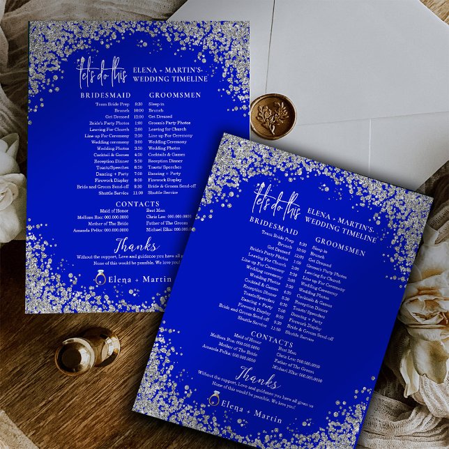 Papier Script Royal Bleu Texte de mariage (Créateur téléchargé)