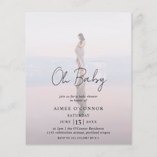 Papier Script rustique Photo Budget Baby shower Invitatio
