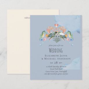 Papier Sea Turtle Wedding Featuring Bride and Groom