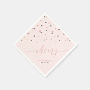 Papier Serviette de fête personnalisée en or rose Hexagon