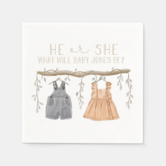 Papier Serviette en papier, Il ou Elle, Baby shower,