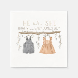 Papier Serviette en papier, Il ou Elle, Baby shower,