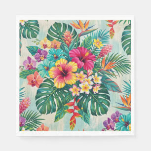 Papier Serviette Tropicale Fleurs d'Aloha en Fleur