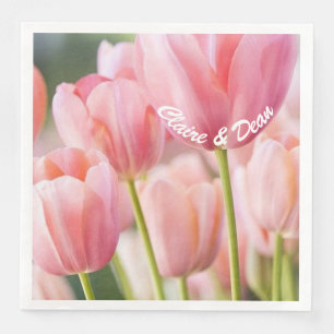 Papier Serviettes personnalisées en Tulipe rose
