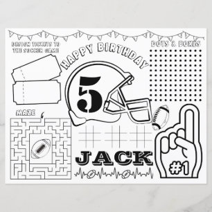 Papier Set de table d'anniversaire de football, fiche d'a