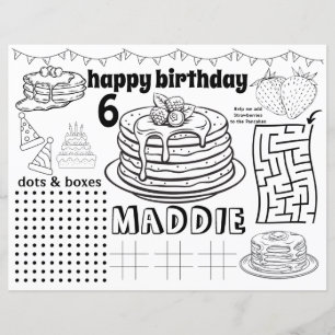 Papier sets de table de pyjama crêpes, anniversaire de cr