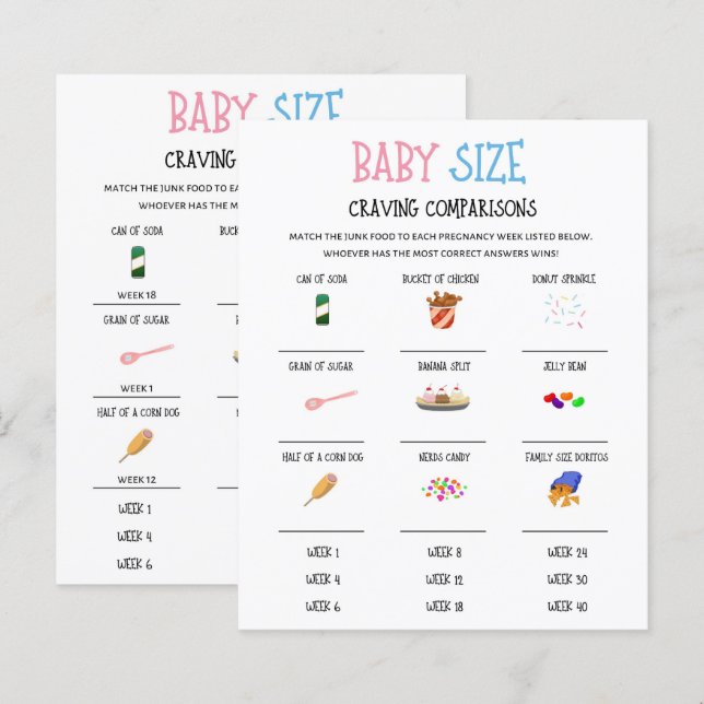 Papier Sexe Révéler Bébé Taille Rêveur Comparaisons Jeu (Devant / Derrière)