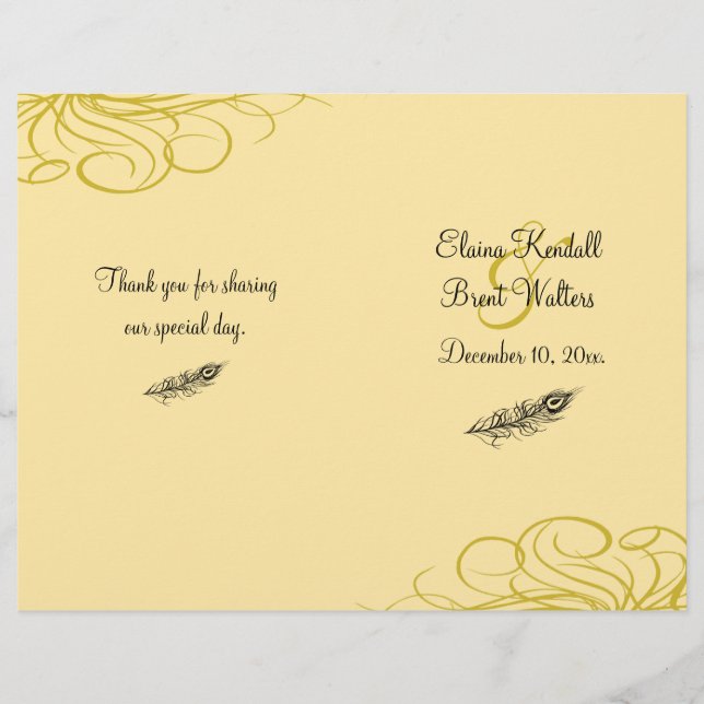 Papier Shake your Tail Feathers Wedding Program (jaune) (Devant)