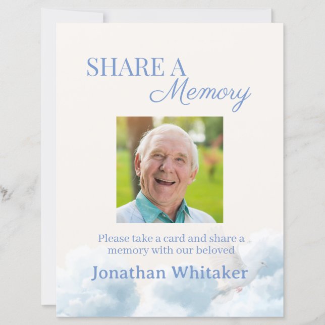 Papier Share A Memory Sign Funeral Template (Devant)