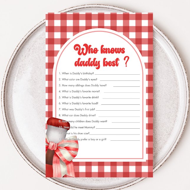 Papier She's Ready to Pop Shower Who Knows Daddy Game (She's Ready to Pop Baby Shower Game)