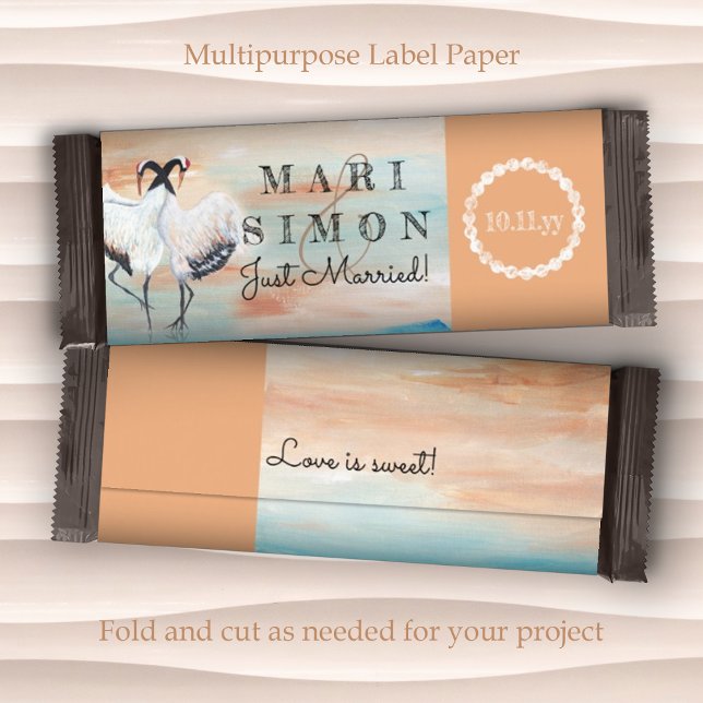 Papier Sienna Beige Asiatique Mariage Candy Bar Wrapper (sienna beige clay terracotta wedding personalized chocolate candy bars wrappers labels couples names)