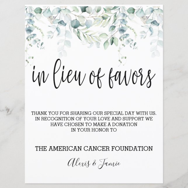 Papier Signal en remplacement de Faveurs - Mariage Eucaly (Devant)