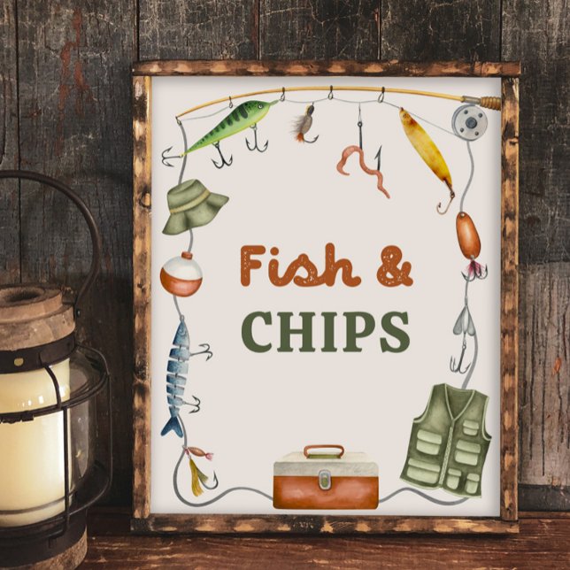 Papier SIGNE DE LA FÊTE DE Pêche Poisson & Chips 8x10 pou (Créateur téléchargé)