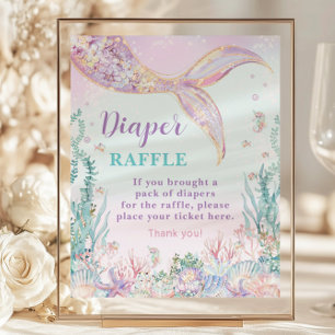 Papier Signe de rabat du Baby shower de sirène budgétaire