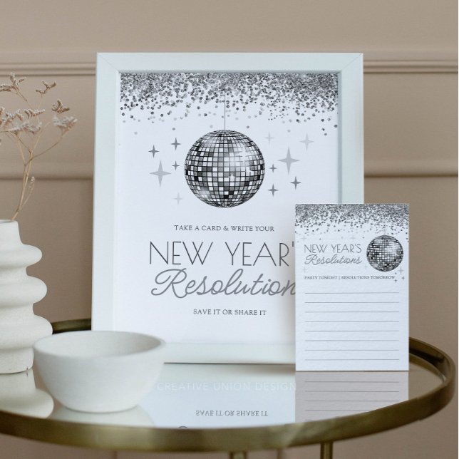 Papier Signe des résolutions du Nouvel An dernier Disco (Créateur téléchargé)
