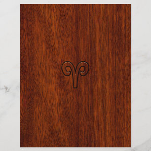Papier Signe du Bélier sur décoration imprimée façon acaj