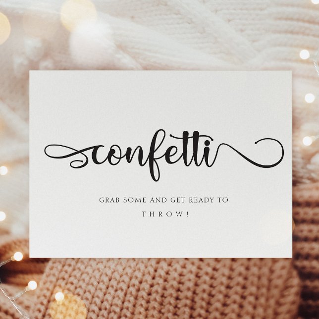 Papier SIGNE Mariage de calligraphie noir blanc "Confetti (Créateur téléchargé)