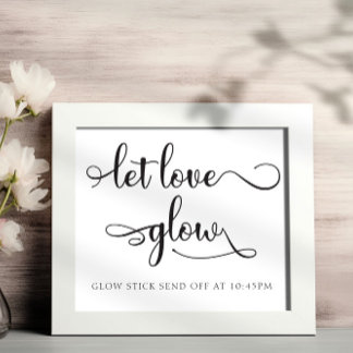 Papier SIGNE Mariage noir blanc "Let love Glow"