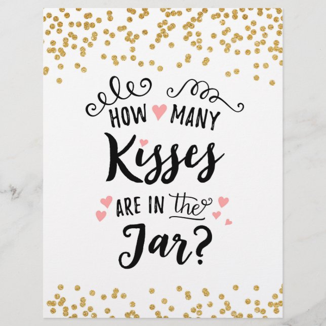Papier SIGNER Combien de baisers sont dans le bocal ? (Devant)