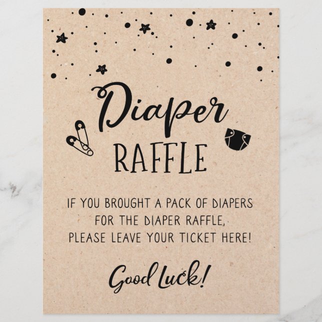 Papier SIGNER Déchets Raffin Baby shower partie Jeu (Devant)