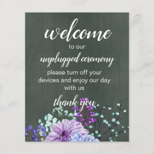 Papier Signes de mariage personnalisés Chalkboard Purple 