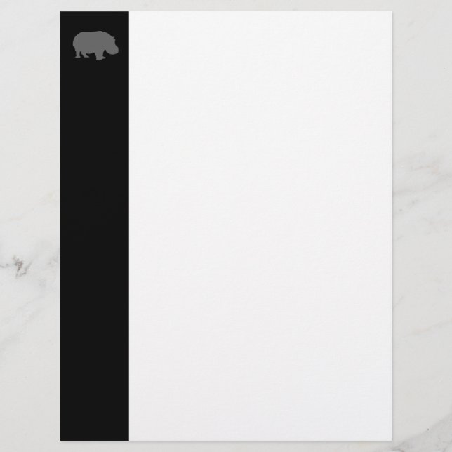 Papier Silhouette d'hippo gris (Devant)