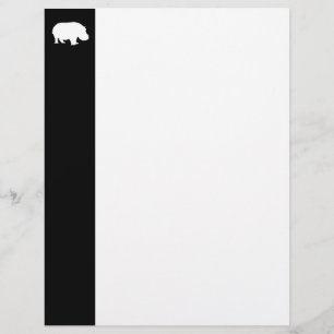 Papier Silhouette d'hippopotame