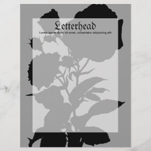Papier Silhouette Rose noire