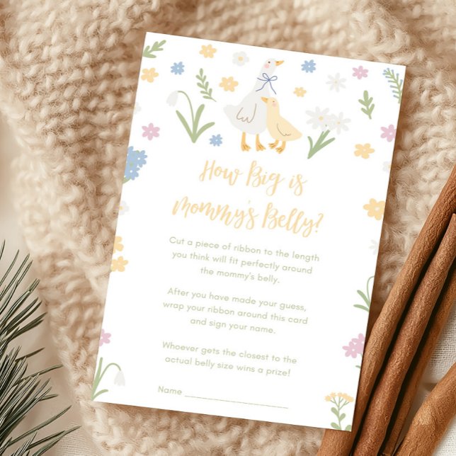 Papier Silly Goose Gingham Baby Shower How Big is Game (Silly Goose Baby Shower Game)