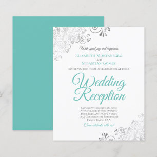 Papier Silver Aqua White BUDGET Invitation de réception d