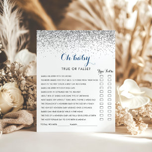 Papier Silver Confetti Minimaliste Oh Baby shower Jeu