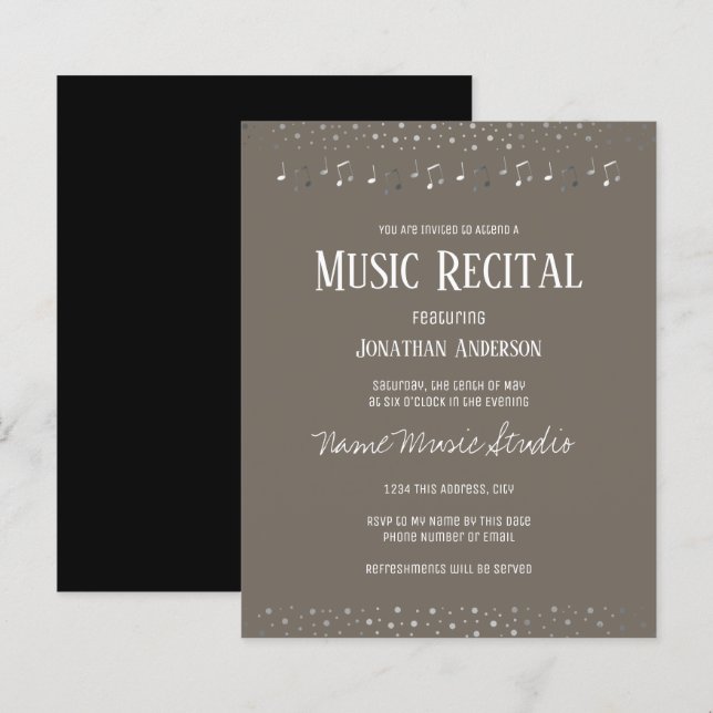 Papier Silver Confetti Music Considérant Budget (Devant / Derrière)