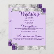 Silver Foil Purple Amethyst Mariage Détail