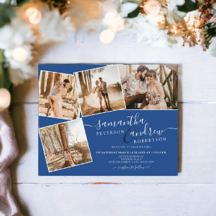 Papier Simple bleu blanc script 5 photos budget mariage